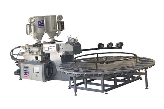 Машина роторного двойного ботинка цвета единственная делая для 2 подошв пластмассы плотности